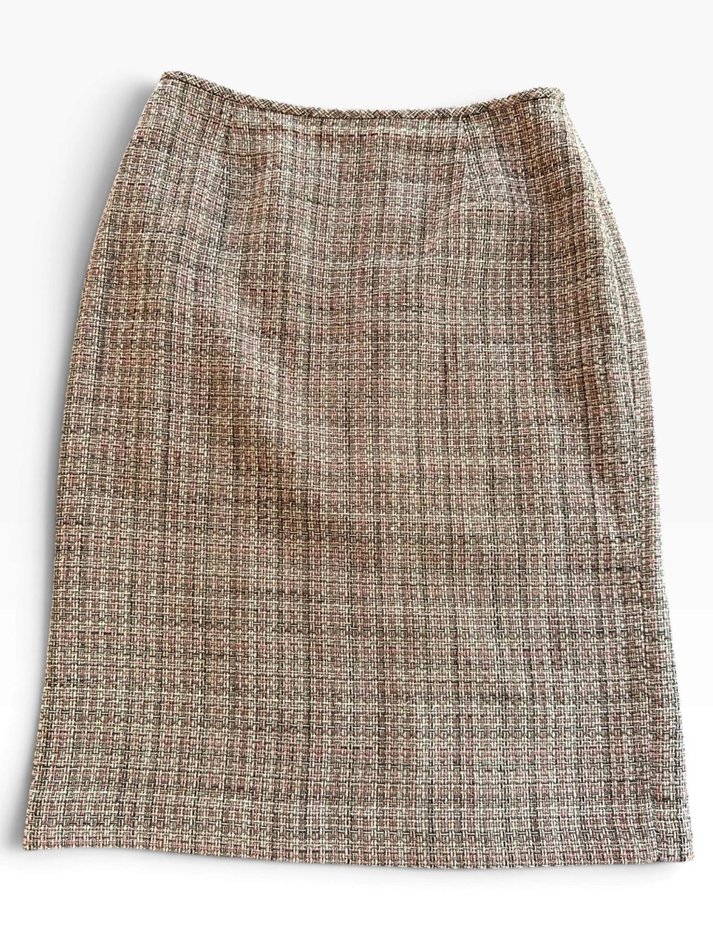 Kasper Brown Plaid Tweed Pencil Skirt Size 6